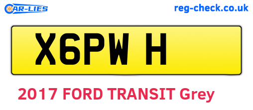 X6PWH are the vehicle registration plates.
