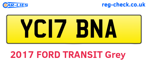 YC17BNA are the vehicle registration plates.