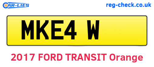 MKE4W are the vehicle registration plates.