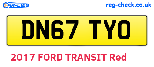 DN67TYO are the vehicle registration plates.