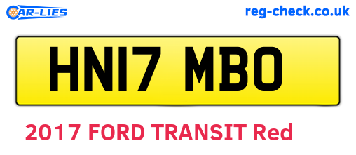 HN17MBO are the vehicle registration plates.