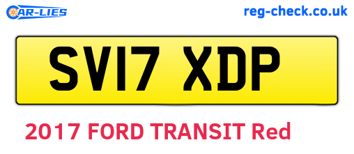 SV17XDP are the vehicle registration plates.