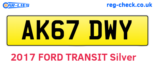 AK67DWY are the vehicle registration plates.