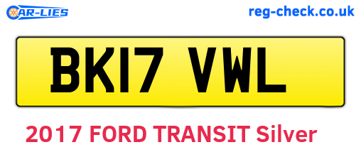 BK17VWL are the vehicle registration plates.
