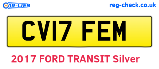 CV17FEM are the vehicle registration plates.