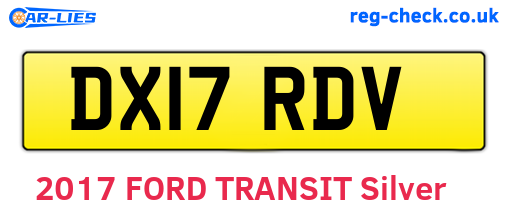 DX17RDV are the vehicle registration plates.