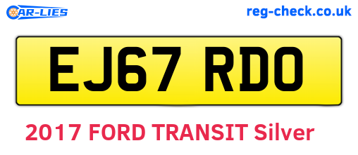 EJ67RDO are the vehicle registration plates.