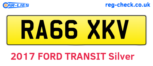 RA66XKV are the vehicle registration plates.