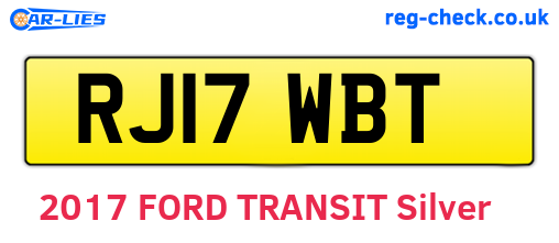 RJ17WBT are the vehicle registration plates.