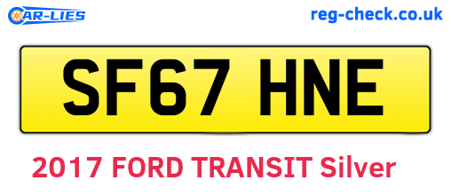 SF67HNE are the vehicle registration plates.