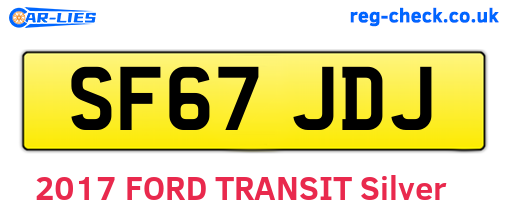 SF67JDJ are the vehicle registration plates.
