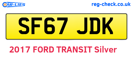 SF67JDK are the vehicle registration plates.