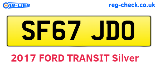 SF67JDO are the vehicle registration plates.