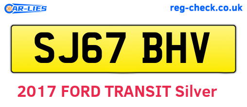 SJ67BHV are the vehicle registration plates.