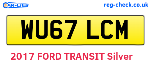 WU67LCM are the vehicle registration plates.
