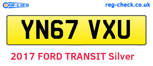 YN67VXU are the vehicle registration plates.