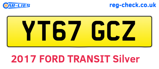 YT67GCZ are the vehicle registration plates.