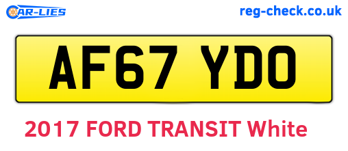 AF67YDO are the vehicle registration plates.