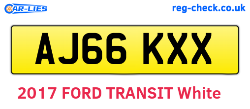 AJ66KXX are the vehicle registration plates.