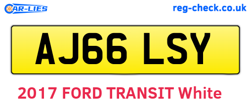 AJ66LSY are the vehicle registration plates.
