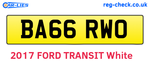 BA66RWO are the vehicle registration plates.