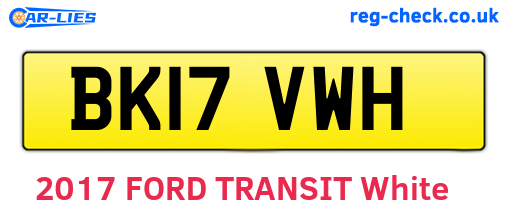 BK17VWH are the vehicle registration plates.