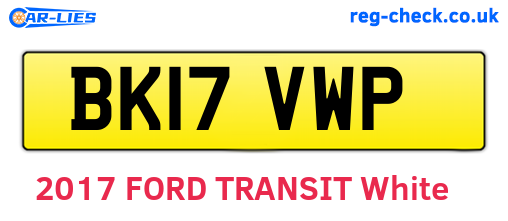 BK17VWP are the vehicle registration plates.
