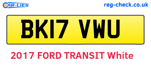 BK17VWU are the vehicle registration plates.