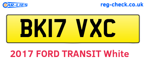 BK17VXC are the vehicle registration plates.