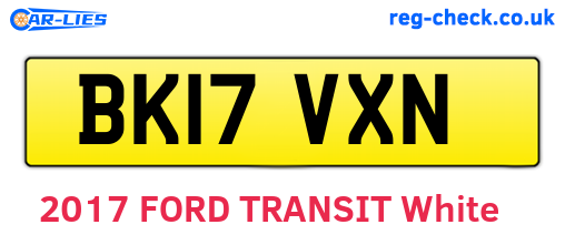 BK17VXN are the vehicle registration plates.