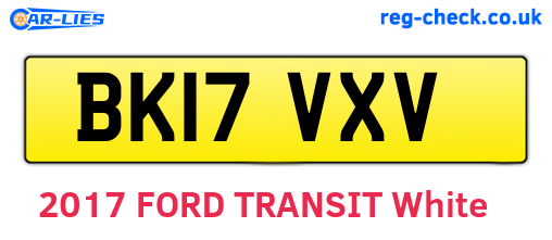BK17VXV are the vehicle registration plates.