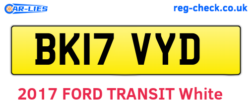 BK17VYD are the vehicle registration plates.
