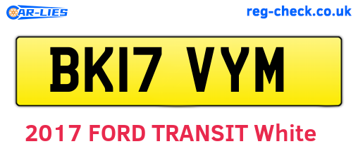 BK17VYM are the vehicle registration plates.