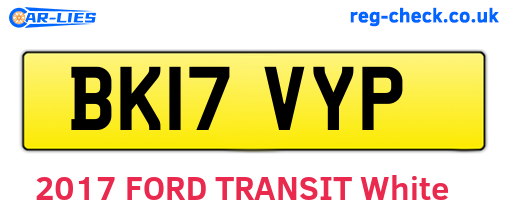 BK17VYP are the vehicle registration plates.