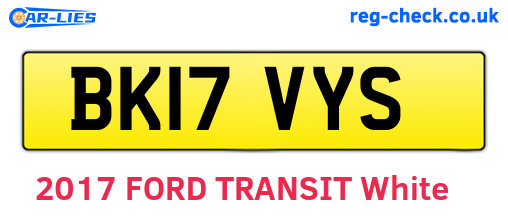 BK17VYS are the vehicle registration plates.