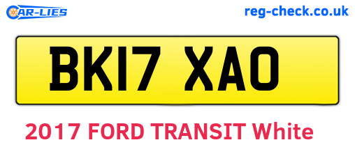 BK17XAO are the vehicle registration plates.