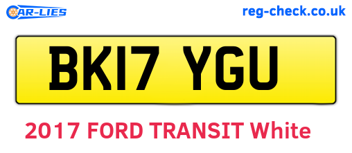 BK17YGU are the vehicle registration plates.