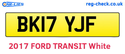 BK17YJF are the vehicle registration plates.