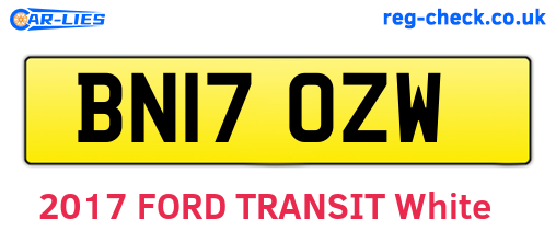 BN17OZW are the vehicle registration plates.
