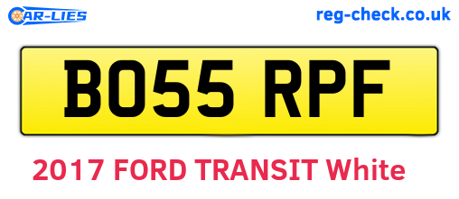 BO55RPF are the vehicle registration plates.