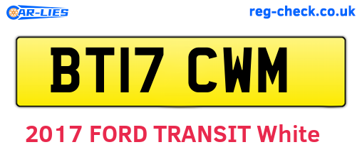 BT17CWM are the vehicle registration plates.