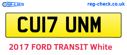 CU17UNM are the vehicle registration plates.