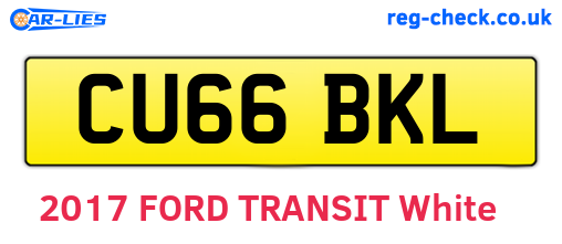 CU66BKL are the vehicle registration plates.