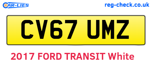 CV67UMZ are the vehicle registration plates.