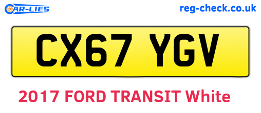 CX67YGV are the vehicle registration plates.