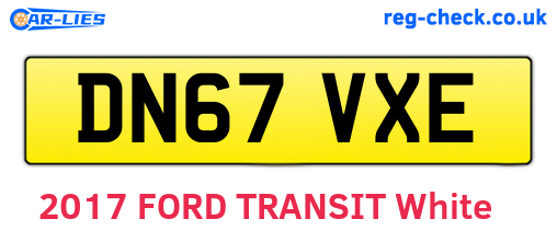 DN67VXE are the vehicle registration plates.