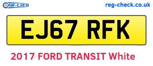 EJ67RFK are the vehicle registration plates.