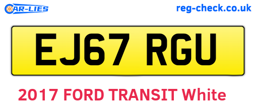 EJ67RGU are the vehicle registration plates.