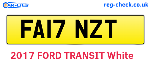 FA17NZT are the vehicle registration plates.