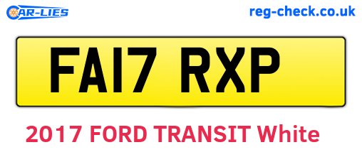 FA17RXP are the vehicle registration plates.